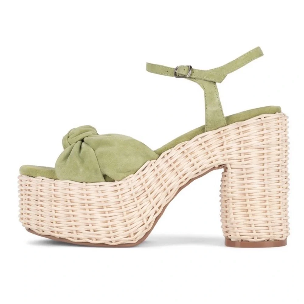 Jeffrey Campbell Tea Party Chunky Platform Suede Sandals - Picture 2 of 7